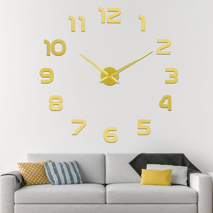 SOLEDI DIY Wall Clock Glue 3D Clock Large (Black)