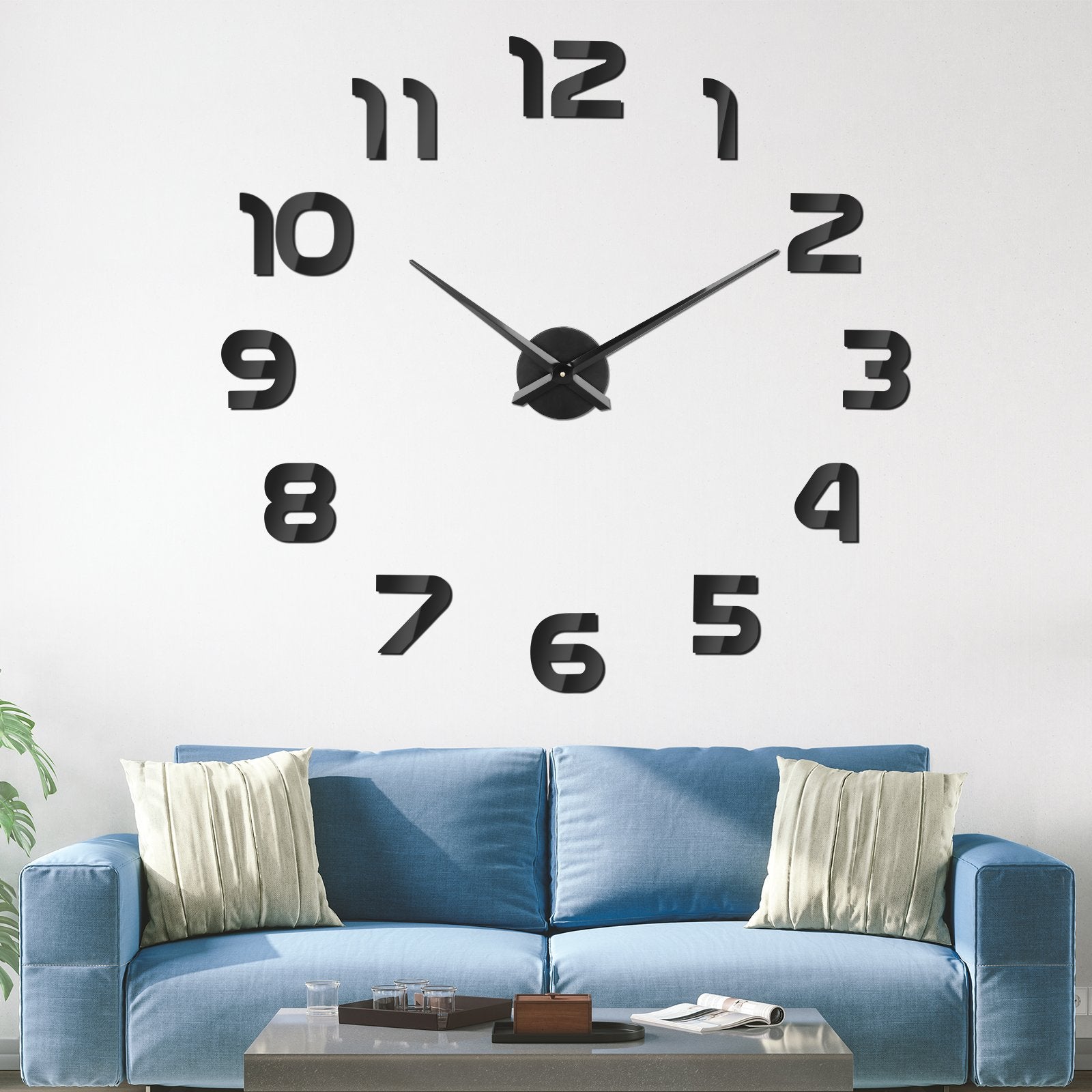 SOLEDI DIY Wall Clock Glue 3D Clock Large (Sliver)