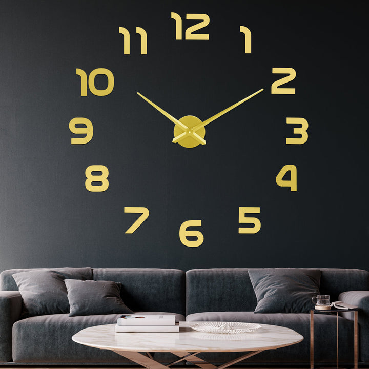 SOLEDI DIY Wall Clock Glue 3D Clock Large (Black)