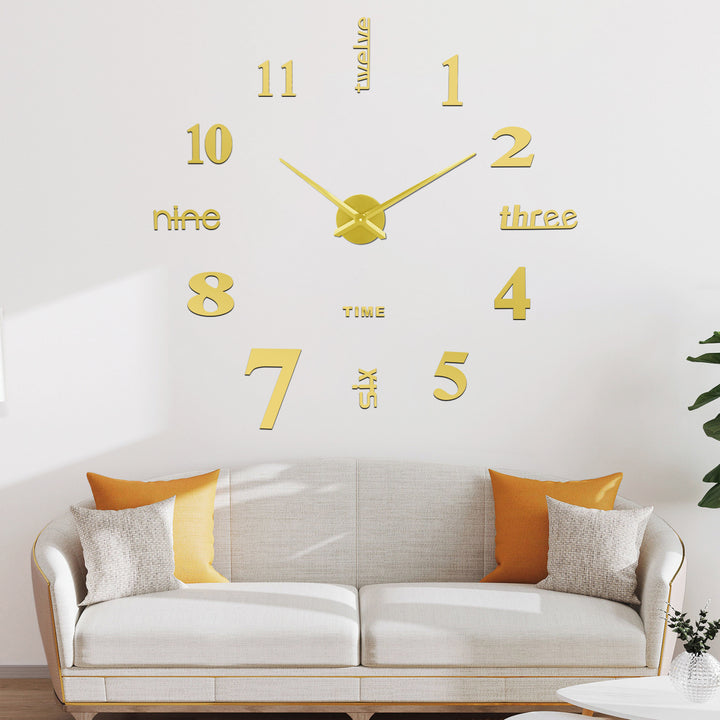 SOLEDI DIY Large 3D Wall Clock  ( Silver)