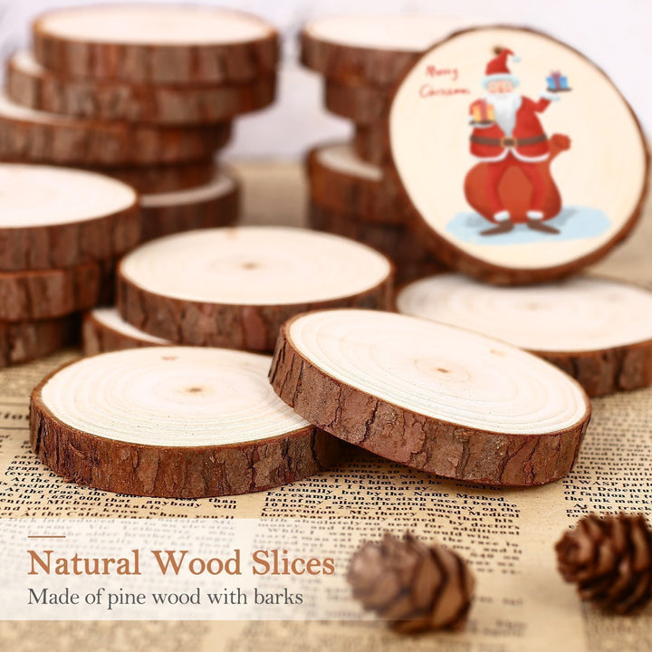 SOLEDI Wood Slices for Crafts Diameter 11-15 cm(15 Pcs)