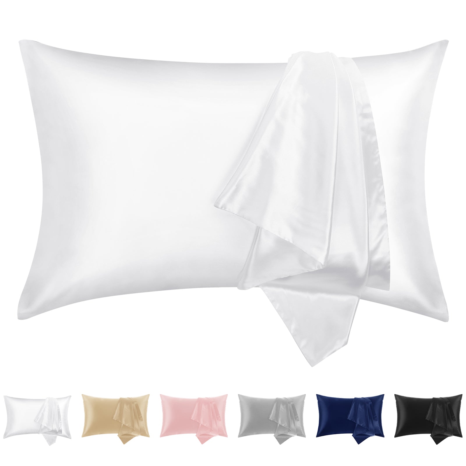 SOLEDI Natural Pure Mulberry Silk Cushion Cover (White)