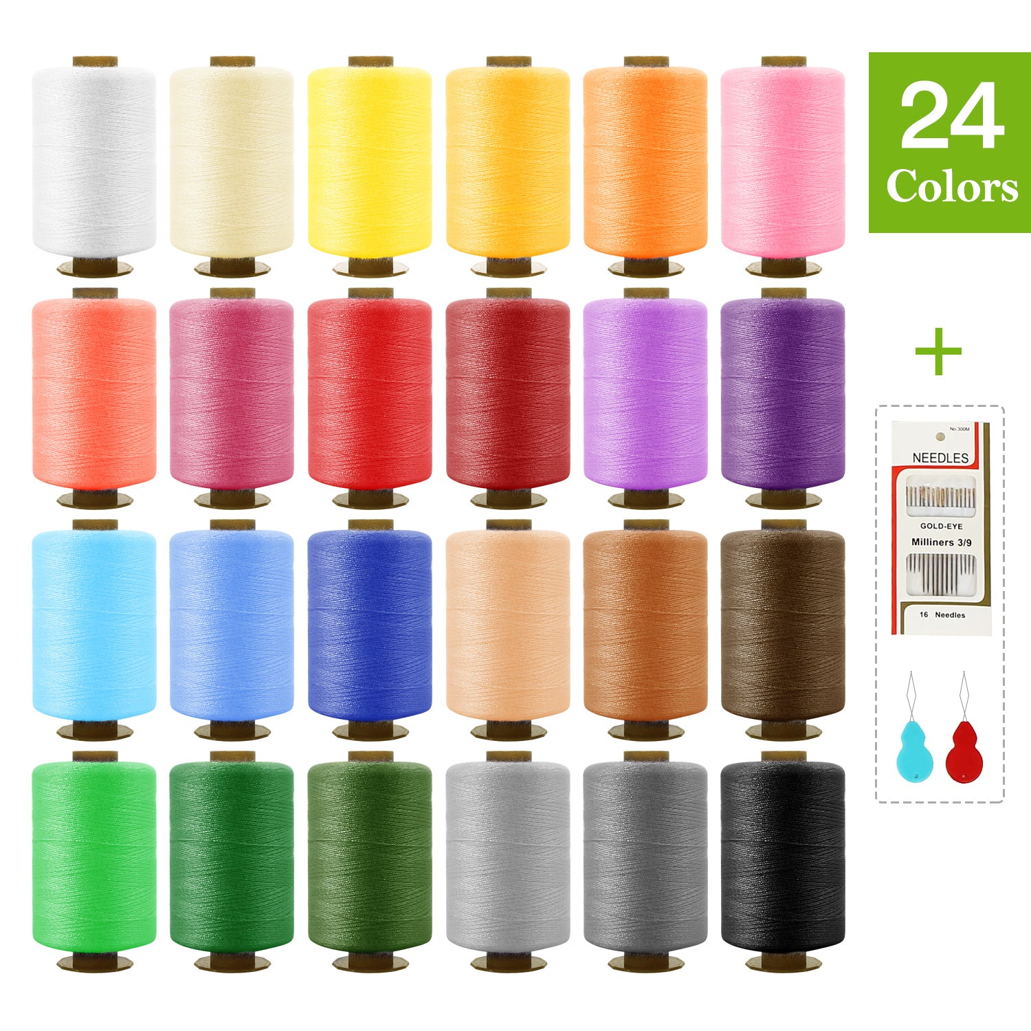 SOLEDI Sewing Thread Set With 24 Colors