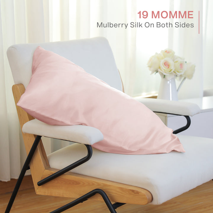 SOLEDI Natural Pure Mulberry Silk Cushion Cover (Pink)