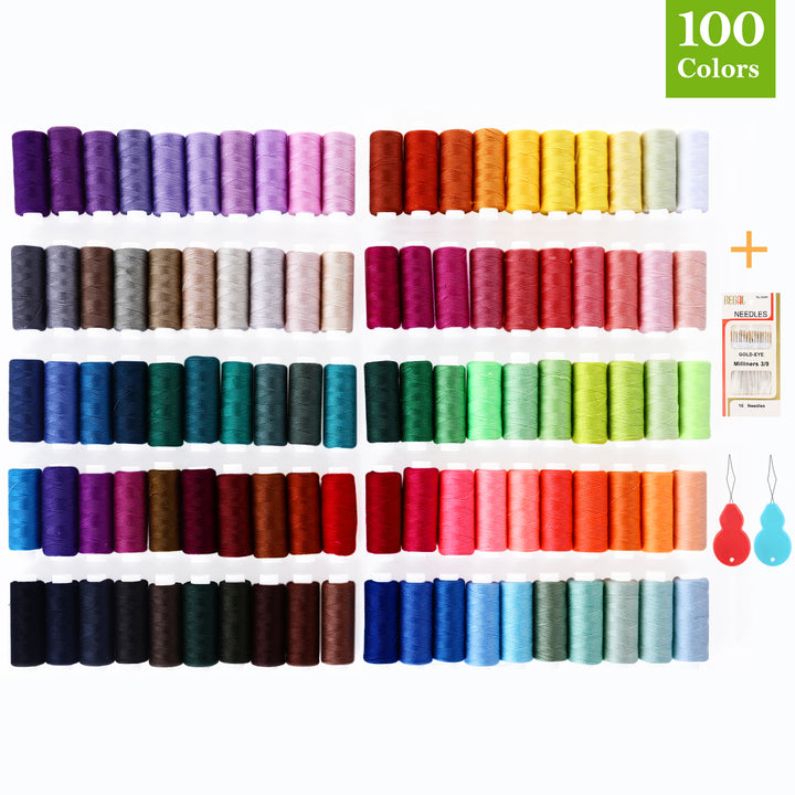 SOLEDI Sewing Thread Set With 100 Colors 228.6m