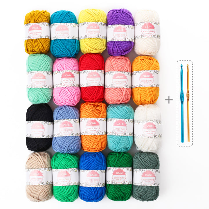 SOLEDI Wool For Crocheting Acrylic Crochet Wool (20 colors)