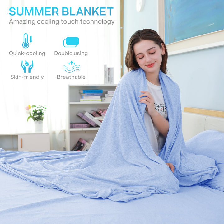 SOLEDI Cooling Blanket Cozy Blanket (Blue)