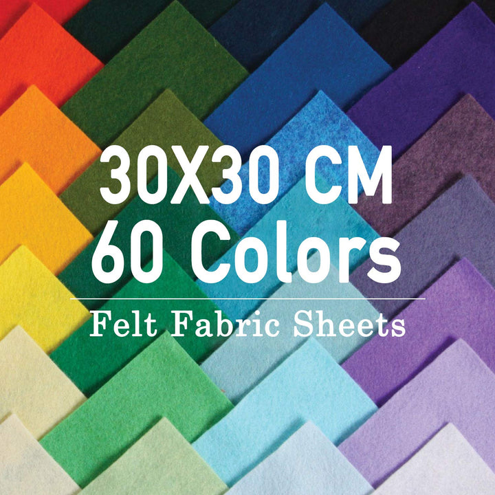 SOLEDI Felt Fabric 60 Colors Craft Felt Fabric Set 30*30 Cm