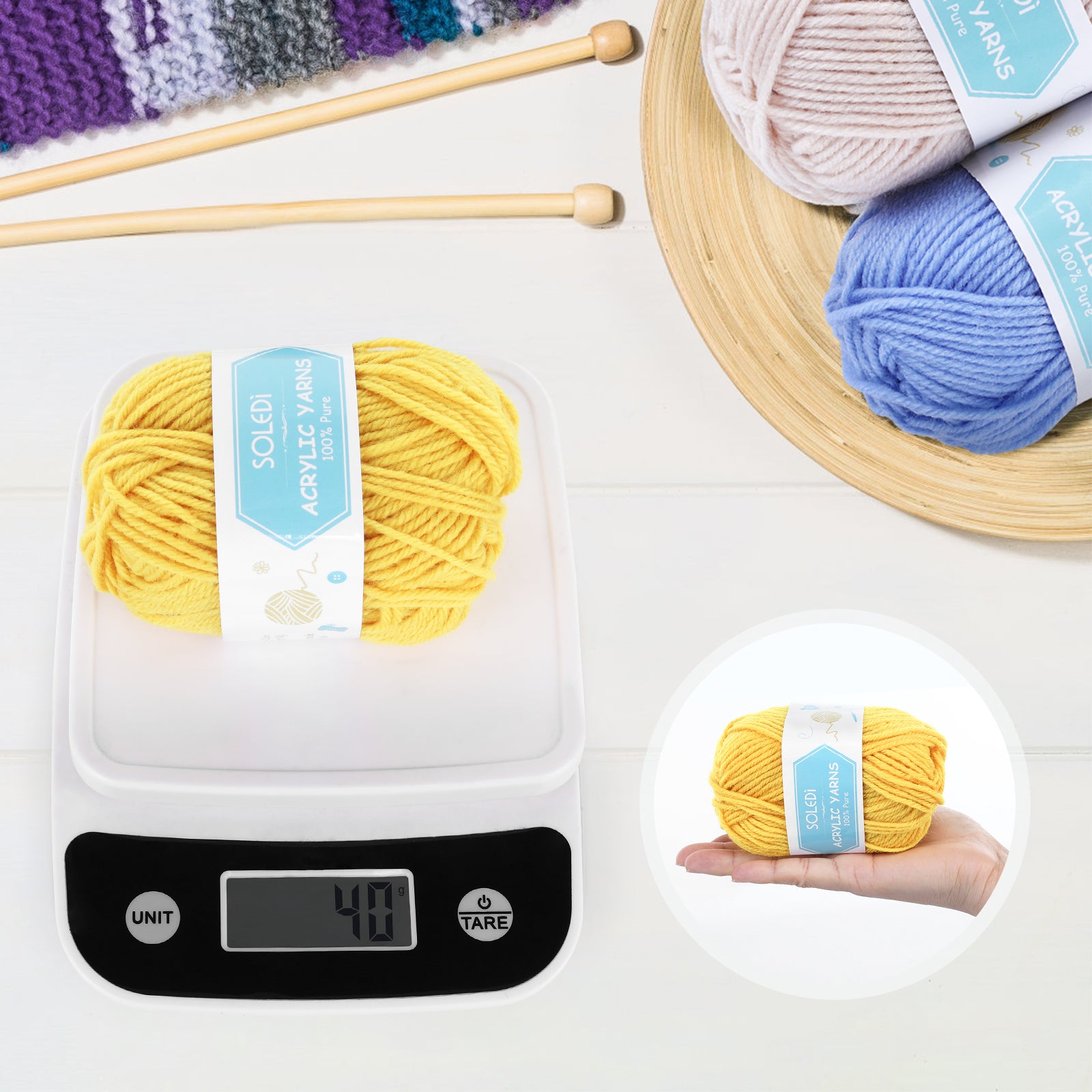 SOLEDI Wool For Crocheting Acrylic Crochet Wool (16 colors/40g)
