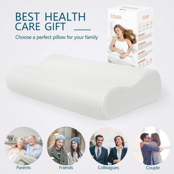 SOLEDI Memory Foam Pillow for Neck Pain Ergonomic