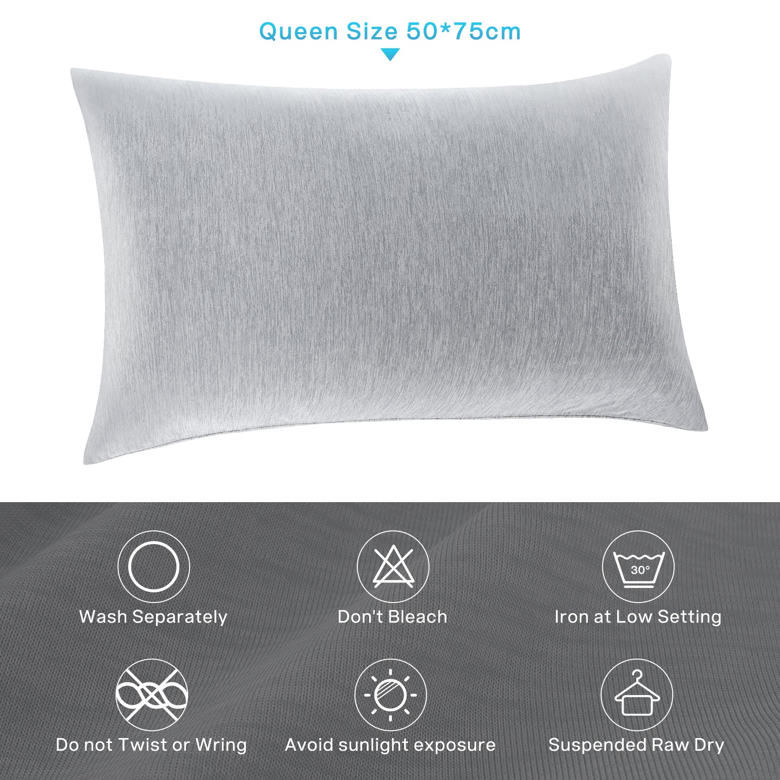 SOLEDI Pillow Case 2 Set Cooling Pillow (Grey)