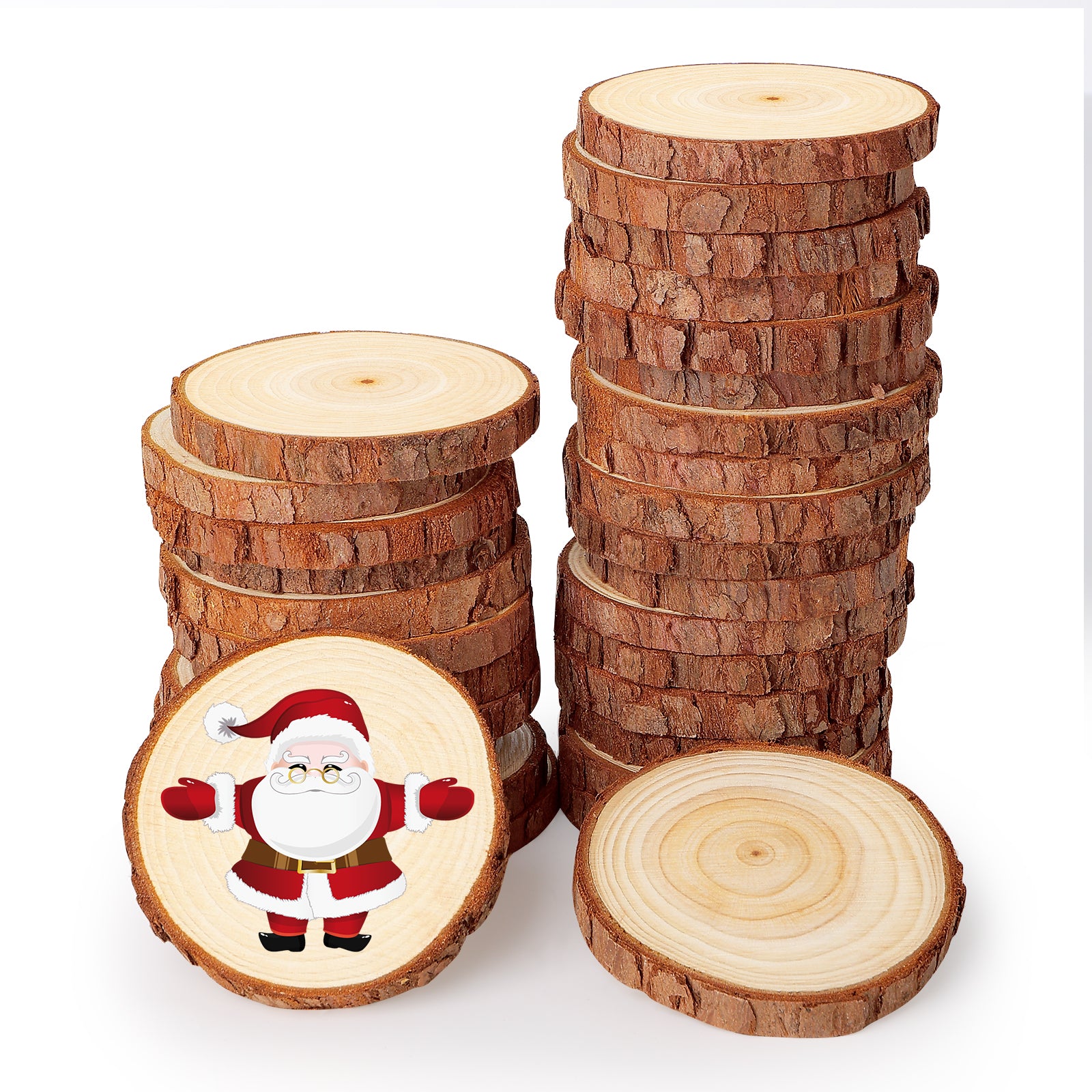 SOLEDI Wood Slices for Crafts Diameter 6-7 cm(30 Pcs)
